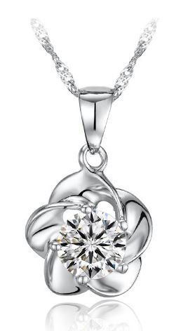 Platinum Plated Zircon Inlaid Necklace M00283