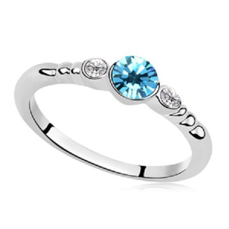 Rhodium Plated Swarovski Elements Ring M00695