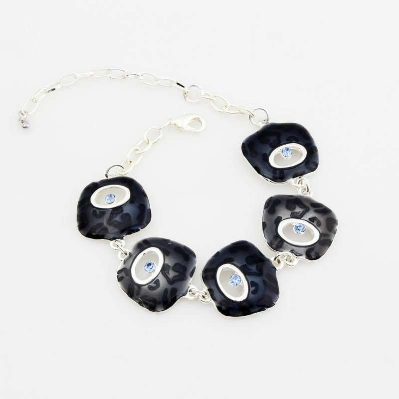 Silver Plated Nickle Free Alloy Enamel Blue Bracelet M00401