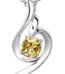 White Gold Plated Yellow Angel Wing Swarovski Elements Crystal Heart Pendant M00134