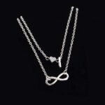 Vintage Silver Letter Heart Infinity Anklet M02266