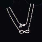 Vintage Silver Letter Heart Infinity Anklet M02266