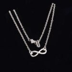 Vintage Silver Letter Heart Infinity Anklet M02266