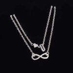Vintage Silver Letter Heart Infinity Anklet M02266