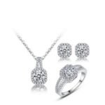 925 Sterling Silver Austrian Crystal Jewelry Set M01913