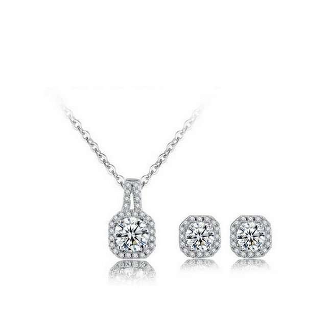 925 Sterling Silver Austrian Crystal Jewelry Set M01914