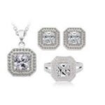 925 Sterling Silver Austrian Crystal Jewelry Set M01915