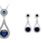 925 Sterling Silver Blue Austrian Crystal Jewelry Set M01911