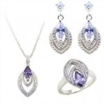 925 Sterling Silver Cubic Zirconia Jewelry Set 11.28 g M00999