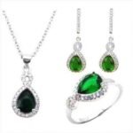 925 Sterling Silver Cubic Zirconia Jewelry Set 11.28 g M01004