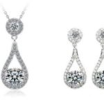 925 Sterling Silver White Austrian Crystal Jewelry Set M01909