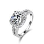 Pure 925 Sterling Silver 3 Carat CZ Diamonds Wedding Never Fade Ring M01398
