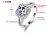 Pure 925 Sterling Silver 4 Carat CZ Diamonds Wedding Never Fade Ring M01393