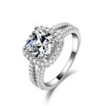 Pure 925 Sterling Silver 4 Carat CZ Diamonds Wedding Never Fade Ring M01394