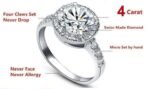 Pure 925 Sterling Silver 4 Carat CZ Diamonds Wedding Never Fade Ring M01395