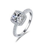 Pure 925 Sterling Silver 4 Carat CZ Diamonds Wedding Never Fade Ring M01400