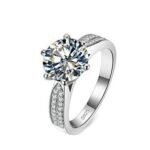 Pure 925 Sterling Silver 5 Carat CZ Diamonds Wedding Never Fade Ring M01397