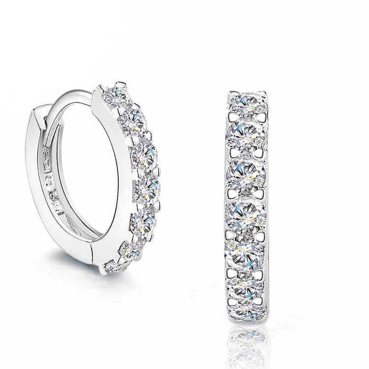 Pure 925 Sterling Silver CZ Diamonds Never Fade Earrings M01392