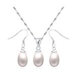 Pure 925 Sterling Silver Freashwater Pearl Jewellery Set M01435