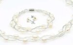 Pure 925 Sterling Silver Freashwater Pearl Jewellery Set of 3 M01437