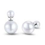 Pure 925 Sterling Silver Fresh Double Pearls Wedding Never Fade Jewelry Set M01396
