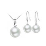 Pure 925 Sterling Silver Fresh Pearl Wedding Never Fade Jewelry Set M01132