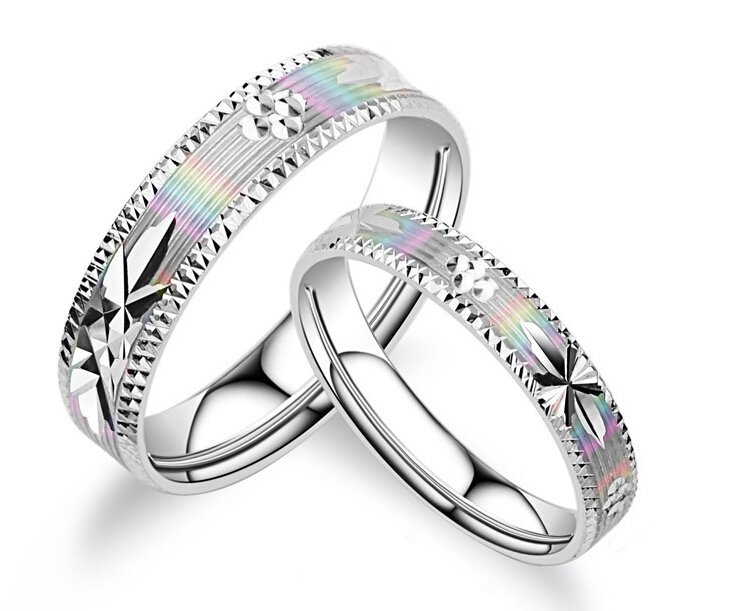 Pure 925 Sterling Silver Wedding Crystal Never Fade Ring M01383