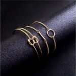 18K Gold Plated Crystal Bracelets Set M02296