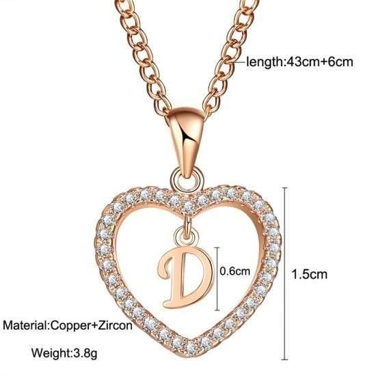 18K Gold Plated Crystal Letter Necklace M02284