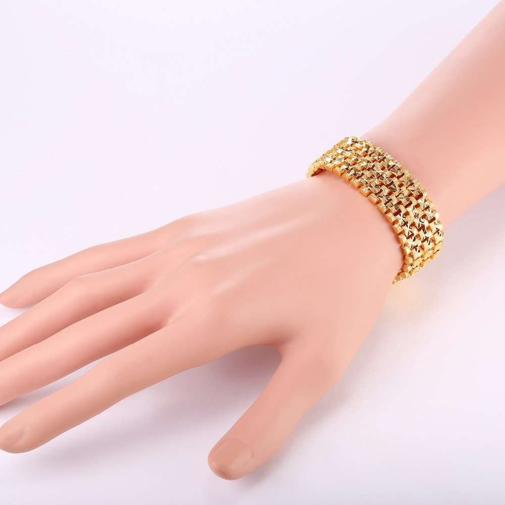 18K Real Gold Plated Environmental Friendly Copper Alloy Bracelet M02321