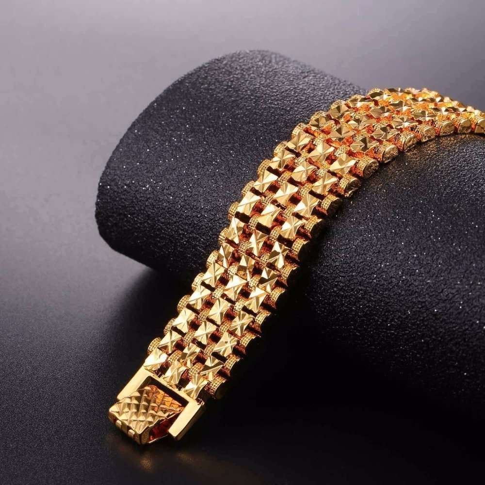18K Real Gold Plated Environmental Friendly Copper Alloy Bracelet M02321