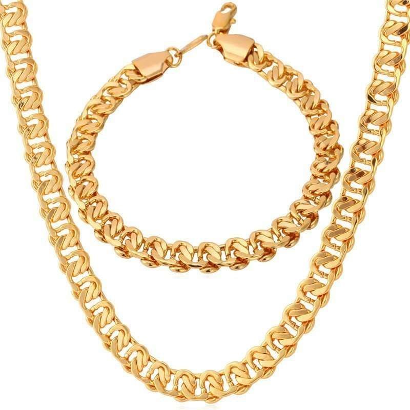 18K Real Gold Plated Environmental Friendly Copper Alloy Jewelry Set M02327