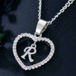 925 Silver Plated Crystal Letter Necklace M02285