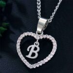 925 Silver Plated Crystal Letter Necklace M02285