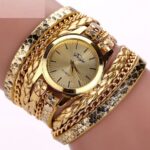 Duoya Fashion Quartez Gold Women Watch M01849