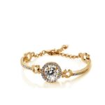 14K Gold Plated Swiss Cubic Zirconia Diamond Hearts and Arrows 3.5 Carat CZ Bracelet M01249