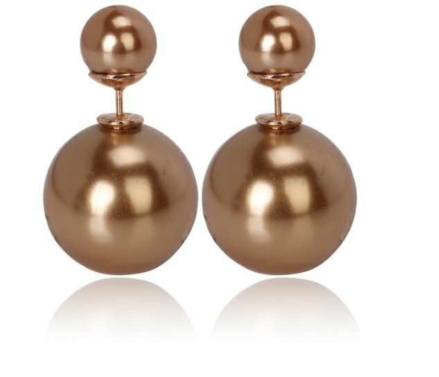 15mm Pearl Beads Gold Plated Fashion Stud Gold Earrings M01430