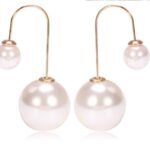 15mm and 8mm Pearls Beads Gold Plated Copper Hook Fashion Earrings M01411