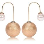 15mm and 8mm Pearls Beads Gold Plated Copper Hook Gold Fashion Earrings M01410