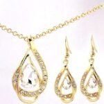 18K Gold Filled Clear Austrian Crystal Jewelry Set M01205