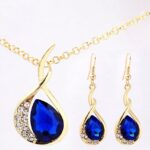 18K Gold Filled Sapphire Austrian Crystal Jewelry Set M01204