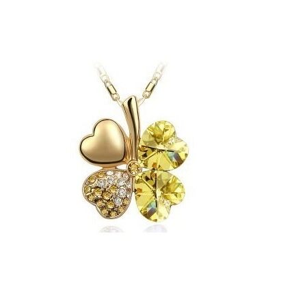 18K Gold Plated 4 Leaf Yellow Necklace M02230