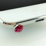 18K Gold Plated Austrain Crystal Round 3.5 mm Dust Earphone Dush Plug Rose M00045