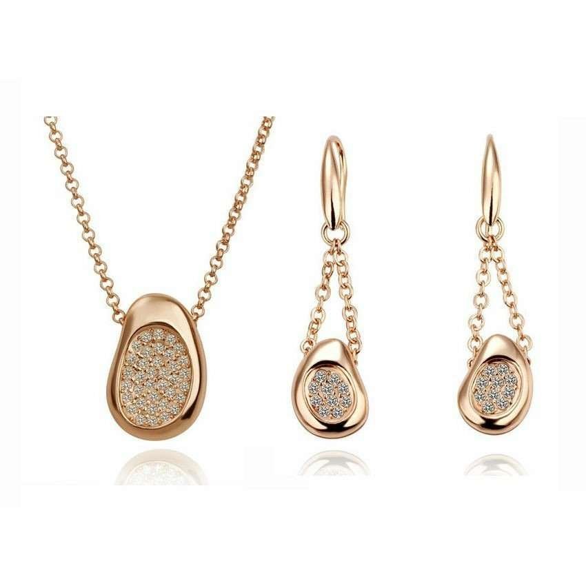 18K Gold Plated Austrian Crystal Classic Rhinestone Jewellery Set M00305