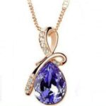 18K Gold Plated Austrian Crystal Purple Necklace M02172