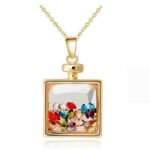 18K Gold Plated Austrian Crystal Square Necklace M02099
