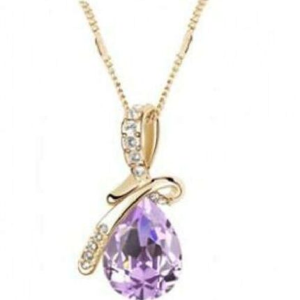 18K Gold Plated Austrian Crystal Violet Necklace M02170