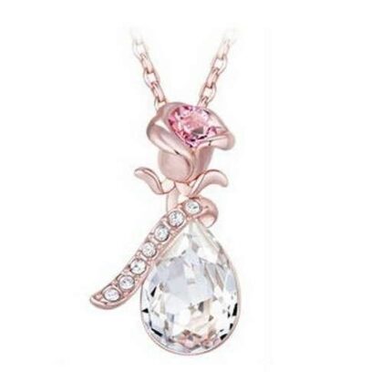 18K Gold Plated Austrian Crystal Water Drop Necklace M01341