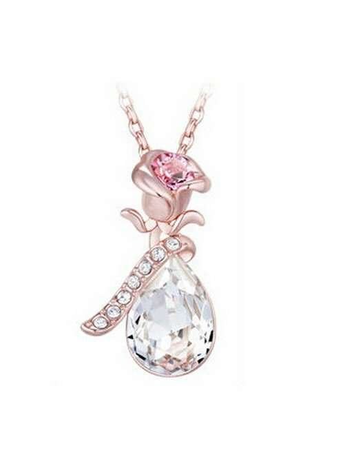 18K Gold Plated Austrian Crystal Water Drop Necklace M01341