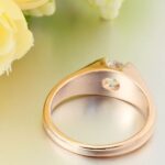 18K Gold Plated Austrian Crystal Wedding Ring M00858